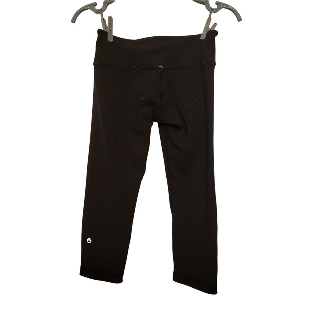 Lululemon Dark Grey Black Reversible Cropped Workout Leggings Size 4 - Picture 4 of 13